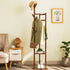 Bamboo Clothes Coat Rack Garment Stand Shelf Tree Hanger Bag Hat Hook Holder Dark Brown