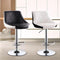 2x Black PU Leather Bar Stools Swivel Gas Lift Counter Height Chairs