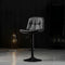 Bar Stools Kitchen Bar Stool Leather Barstools Swivel Gas Lift Counter Chairs x2 BS8406 Black