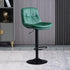 SERENITà Bar Stools Kitchen Bar Stool Leather Barstools Swivel Gas Lift Counter Chairs BS8406 Green