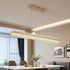 BAMDECOR A122 Nordic Long Dual Linear Dimmable Acrylic Kitchen Dining Table Pendant Light Minimalist Modern Lighting (Coffee)