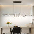 BAMDECOR A202 Modern LED Linear Pendant Lights with Dimmable LED  (160cm/180cm-Black) 1.8 Meters