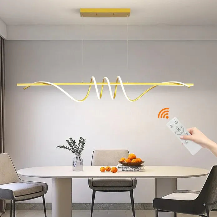 BAMDECOR A202 Modern LED Linear Pendant Lights with Dimmable LED  180cm-Gold