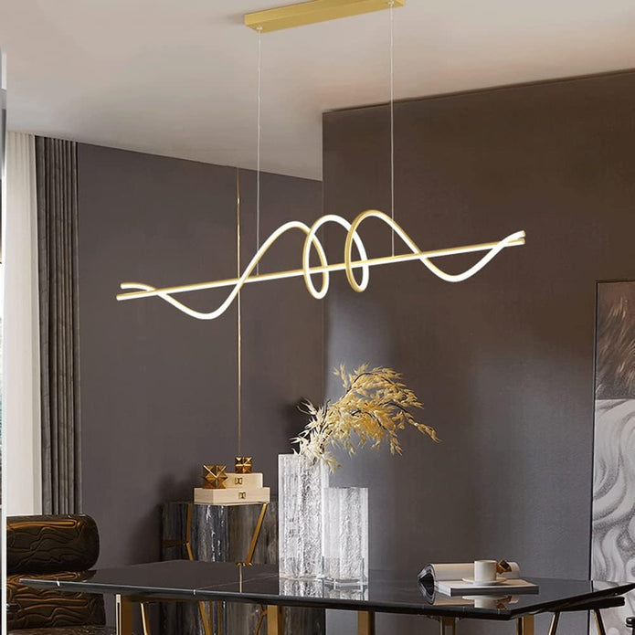 BAMDECOR A202 Modern LED Linear Pendant Lights with Dimmable LED  180cm-Gold