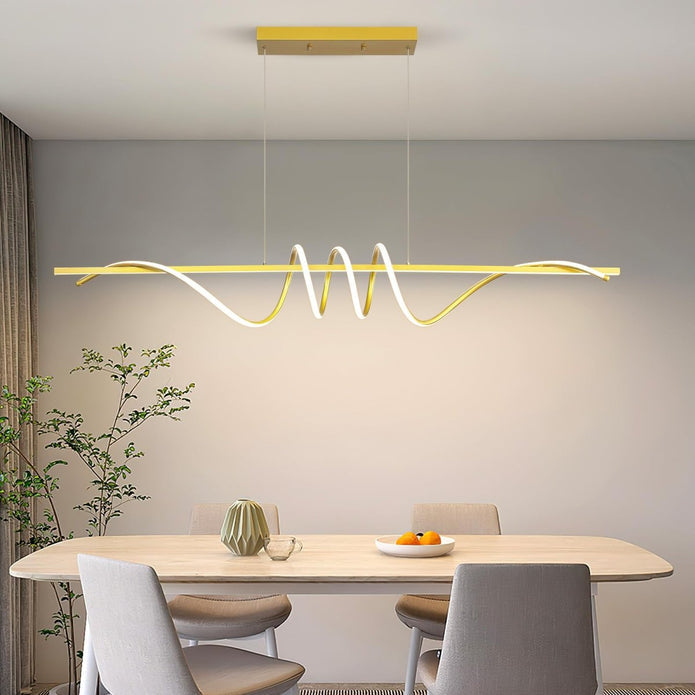 BAMDECOR A202 Modern LED Linear Pendant Lights with Dimmable LED  180cm-Gold