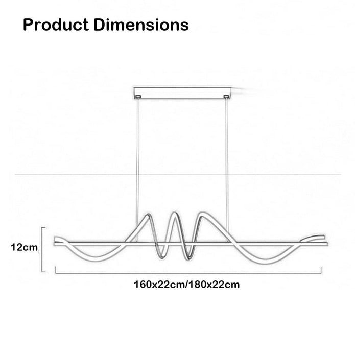 BAMDECOR A202 Modern LED Linear Pendant Lights with Dimmable LED  180cm-Gold