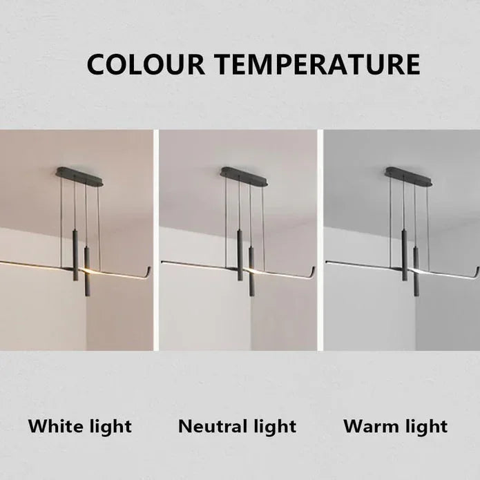 BAMDECOR A206 Modern Black Scandinavian Pendant Light Table Dining Room Living Room Pendant Lighting 1.2 Meters