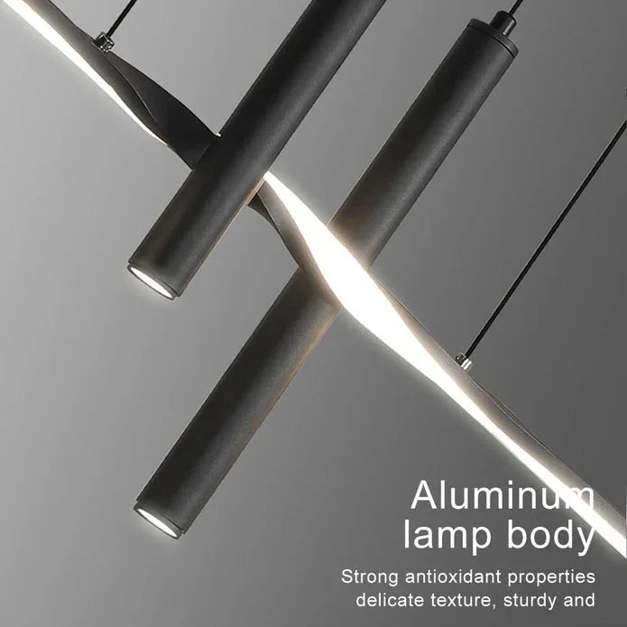 BAMDECOR A206 Modern Black Scandinavian Pendant Light Table Dining Room Living Room Pendant Lighting 1.5 Meters