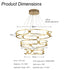A209 Colette Ceiling Chandelier Led Modern Circular Art Aluminum Light Fixture for Living Room Bedroom Indoor Decor(3 Rings)