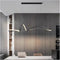 BAMDECOR A210 Modern LED Linear Pendant Lights with Dimmable LED and Adjustable Hanging Length 120cm -Black