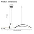 BAMDECOR A210 Modern LED Linear Pendant Lights with Dimmable LED and Adjustable Hanging Length 120cm -Black