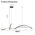 BAMDECOR A210 Modern LED Linear Pendant Lights with Dimmable LED and Adjustable Hanging Length 180cm -Black
