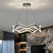 BAMDECOR A212/1 Black Modern Wavy Art Aluminum Light Fixture for Living Room Bedroom Indoor Decor