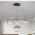 BAMDECOR A212/1 Black Modern Wavy Art Aluminum Light Fixture for Living Room Bedroom Indoor Decor
