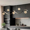 BAMDECOR AD2621 Modern Black Kitchen Island Light with Glass Globe Shade Ceiling Pendant Lights
