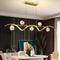 Modern Kitchen Island Pendant Light 6 Glass Globe Shades 120cm Adjustable - Gold