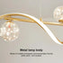 Modern Kitchen Island Pendant Light 6 Glass Globe Shades 120cm Adjustable - Gold