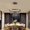AD2573 3 Round Rings C Shape Ceiling Light Chandeliers (Matte Black)