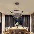 AD2573 3 Round Rings C Shape Ceiling Light Chandeliers (Matte Black)