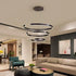 AD2573 3 Round Rings C Shape Ceiling Light Chandeliers (Matte Black)