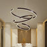 AD2573 3 Round Rings C Shape Ceiling Light Chandeliers (Matte Black)