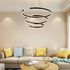 AD2573 3 Round Rings C Shape Ceiling Light Chandeliers (Matte Black)