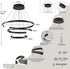 AD2573 3 Round Rings C Shape Ceiling Light Chandeliers (Matte Black)