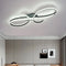 AD2576 Modern Minimalist Curved Line Iron Aluminum Silicone LED Semi-Flush Mount Ceiling Light For Living Room (Black)