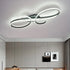 AD2576 Modern Minimalist Curved Line Iron Aluminum Silicone LED Semi-Flush Mount Ceiling Light For Living Room (Black)