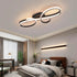 AD2576 Modern Minimalist Curved Line Iron Aluminum Silicone LED Semi-Flush Mount Ceiling Light For Living Room (Black)