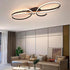 AD2576 Modern Minimalist Curved Line Iron Aluminum Silicone LED Semi-Flush Mount Ceiling Light For Living Room (Black)