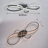 AD2576 Modern Minimalist Curved Line Iron Aluminum Silicone LED Semi-Flush Mount Ceiling Light For Living Room (Black)