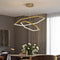 BAMDECOR AD2582/2 Modern LED Chandelier, Hexagonal Rings Ceiling Lighting Contemporary Chandeliers (2 Rings-Brass Gold)