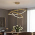 BAMDECOR AD2582/2 Modern LED Chandelier, Hexagonal Rings Ceiling Lighting Contemporary Chandeliers (2 Rings-Brass Gold)