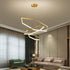 BAMDECOR AD2582/3 Modern LED Chandelier, Hexagonal Rings Ceiling Lighting Contemporary Chandeliers (3 Rings-Gold)