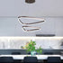 BAMDECOR AD2583 Modern Triangular LED Chandelier (Two Rings-Gold
