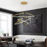 BAMDECOR AD2583 Modern Triangular LED Chandelier (Three Rings-Gold