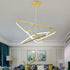 BAMDECOR AD2583 Modern Triangular LED Chandelier (Three Rings-Gold
