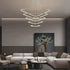BAMDECOR AD2583 Modern Triangular LED Chandelier (Five Rings-Gold
