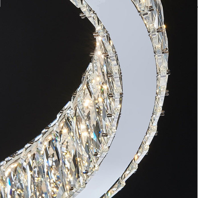 BAMDECOR C3319 Modern Crystal Chandeliers Lighting Fixtures Contemporary Round Chandelier Lighting Fixtures Crystal Pendant Ceiling Lights(Gold-60cm)