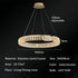 BAMDECOR C3319 Modern Crystal Chandeliers Lighting Fixtures Contemporary Round Chandelier Lighting Fixtures Crystal Pendant Ceiling Lights(Gold-60cm)