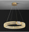 Modern Crystal Ring Chandelier LED Pendant Light Gold 80cm Smart Dimmable