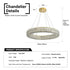 BAMDECOR C3332/1  Round Luxury Crystal Chandelier Modern LED Crystal Chandelier LED Ring Pendant Light Stainless Steel Ceiling Lamp Hanging Lights,for Dining Living Room (Gold)
