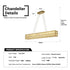 BAMDECOR C3332/L Linear Luxury Crystal Chandelier Modern LED Crystal Chandelier LED Ring Pendant Light Stainless Steel Ceiling Lamp Hanging Lights,for Dining Living Room (Gold)