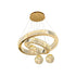 C3335 Large Swirl Modern Crystal Ring Chandeliers Contemporary Round Chandelier Crystal Pendant Light(Gold-Two Rings)