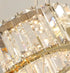 C3335 Large Swirl Modern Crystal Ring Chandeliers Contemporary Round Chandelier Crystal Pendant Light(Gold-Two Rings)