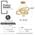 C3335 Large Swirl Modern Crystal Ring Chandeliers Contemporary Round Chandelier Crystal Pendant Light(Gold-Two Rings)