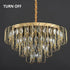 BAMDECOR C3345 Modern Luxury Crystal-leaf Chandelier LED Fashion Creativity Pendant Ceiling Lights(60cm-Gold)