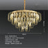 BAMDECOR C3345 Modern Luxury Crystal-leaf Chandelier LED Fashion Creativity Pendant Ceiling Lights(60cm-Gold)
