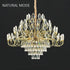 BAMDECOR C3347 Modern Luxury Crystal-leaf Chandelier LED Fashion Creativity Pendant Ceiling Lights(60cm-Gold)